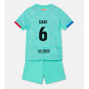 Barcelona Paez Gavi #6 Replika Babytøj Tredje sæt Børn 2023-24 Kortærmet (+ Korte bukser)